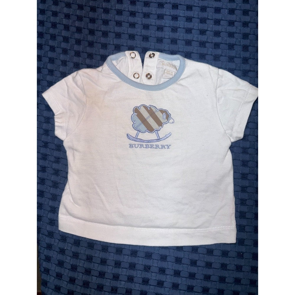 Burberry Baby White Embroidered T Shirt 6 Months